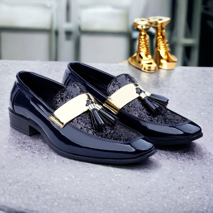 Jack Marc Blue Men's Party Wear Formal and Semi Formal Slip-on Shoes For All Seasons