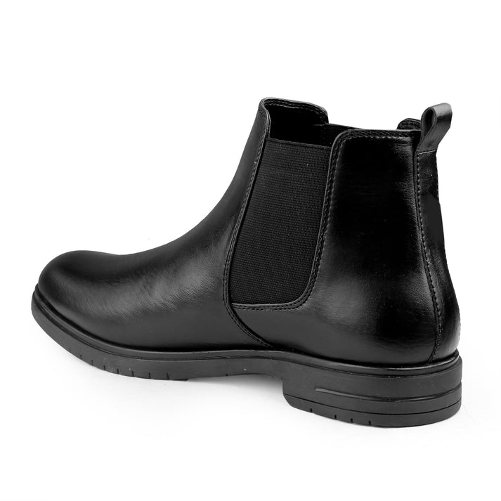 Jack Marc Black Slip-on Ankle Stylish Boots for Men