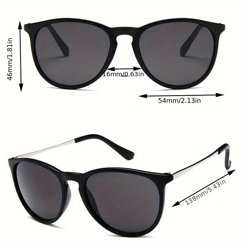 Unisex Oval Black Sunglasses