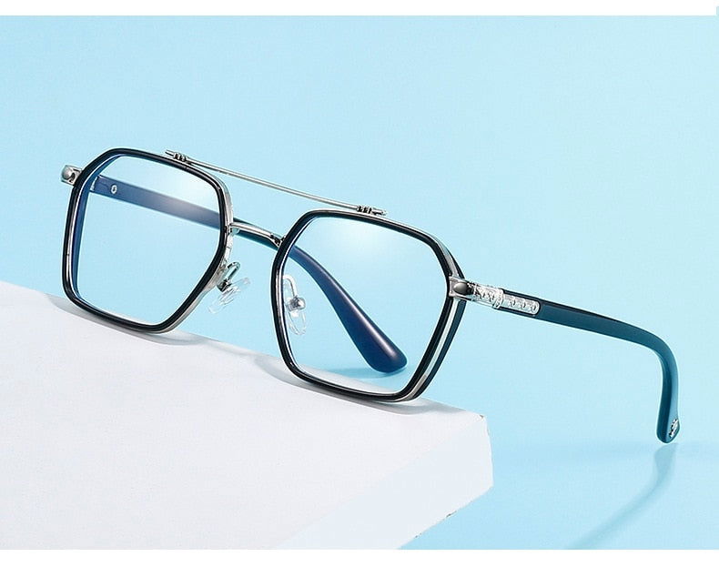 Men And Women Retro Double Beam Anti Blue Light Computer Eyeglasses - Jack Marc - JACKMARC.COM