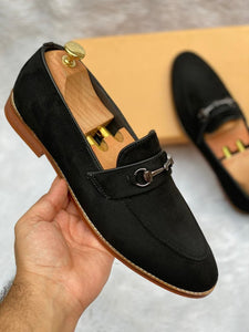 Men Stylish Buckle Suede Moccasin - JACKMARC.COM