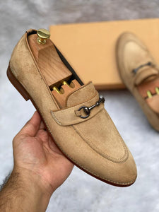 Men Stylish Buckle Suede Moccasin - JACKMARC.COM