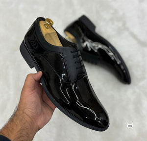 Men's Stylish Fashion Shiny Lace Up Shoes For Party & Formal Wear - JACKMARC.COM