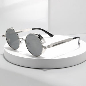 Metal Style Steampunk Fashion Men Retro Round Sunglasses-Jack Marc - JACKMARC.COM