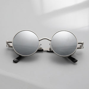 Metal Style Steampunk Fashion Men Retro Round Sunglasses-Jack Marc - JACKMARC.COM