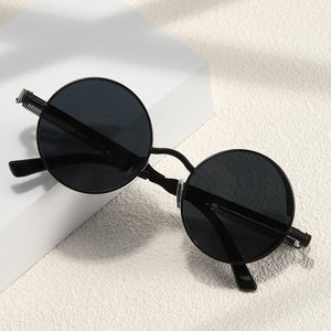 Metal Style Steampunk Fashion Men Retro Round Sunglasses-Jack Marc - JACKMARC.COM