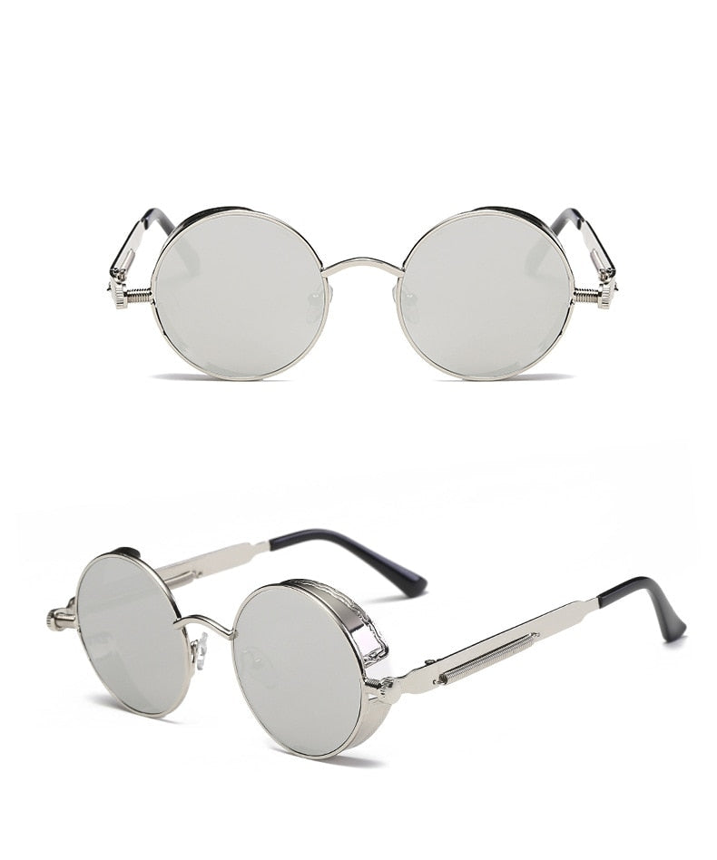 Metal Style Steampunk Fashion Men Retro Round Sunglasses-Jack Marc - JACKMARC.COM