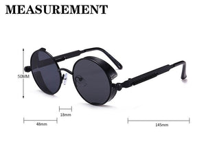 Metal Style Steampunk Fashion Men Retro Round Sunglasses-Jack Marc - JACKMARC.COM