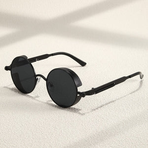 Metal Style Steampunk Fashion Men Retro Round Sunglasses-Jack Marc - JACKMARC.COM