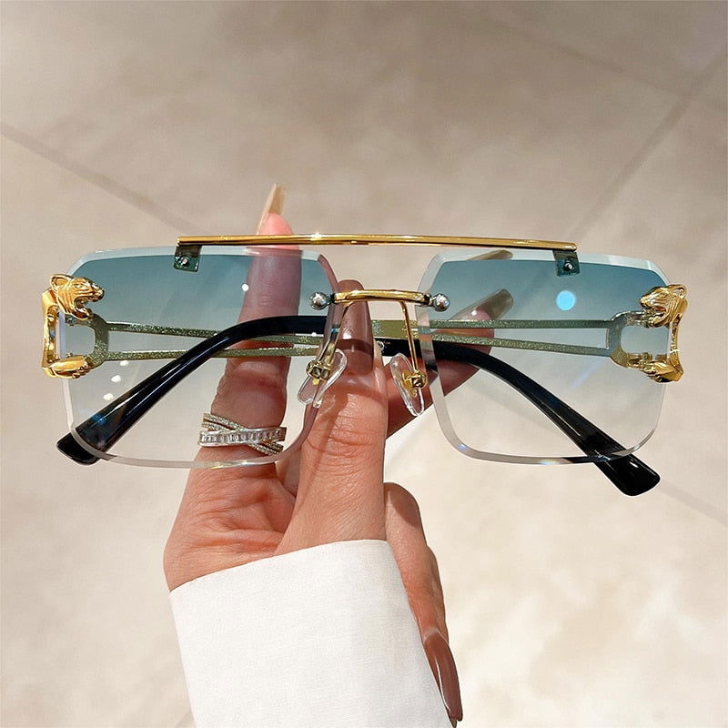 New Double Bridge Rimless UV400 Sunglasses - JACKMARC.COM