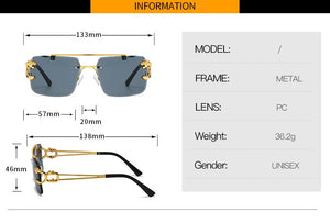 New Double Bridge Rimless UV400 Sunglasses - JACKMARC.COM