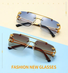 New Double Bridge Rimless UV400 Sunglasses - JACKMARC.COM