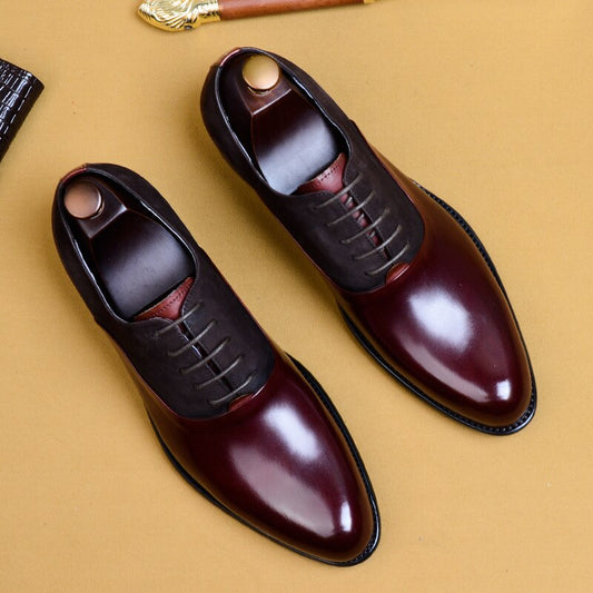 New Elegant Semi Suede Touch Lace up Formal Shoes For Men-Jack Marc - JACKMARC.COM