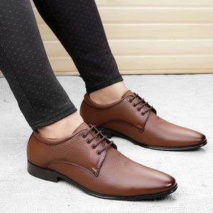 New Fashion Formal Pointed Leather Lace up Shoes For Office And Party Wear - JackMarc - JACKMARC.COM