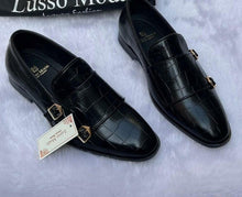 Load image into Gallery viewer, New Fashionable Double Monk Black Dress Shoes For Men- Jack Marc - JACKMARC.COM
