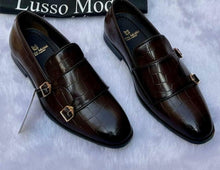 Load image into Gallery viewer, New Fashionable Double Monk Black Dress Shoes For Men- Jack Marc - JACKMARC.COM
