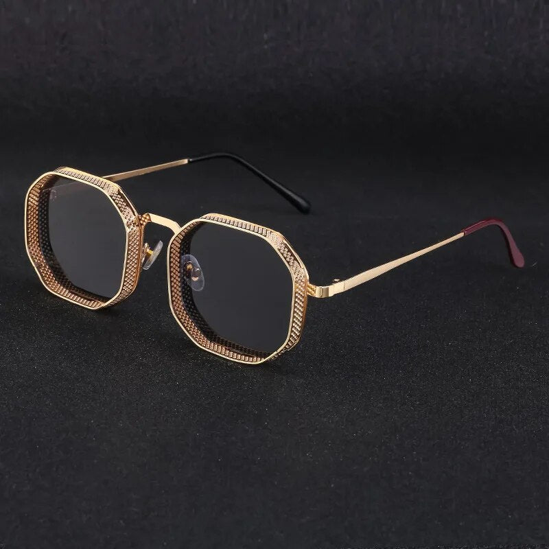 New Hexagonal Steampunk Sunglasses Men - JACKMARC.COM