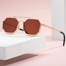 Load image into Gallery viewer, New Polygon Steam Punk Double Bridge Sunglasses - JACKMARC.COM
