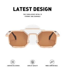 New Polygon Steam Punk Double Bridge Sunglasses - JACKMARC.COM