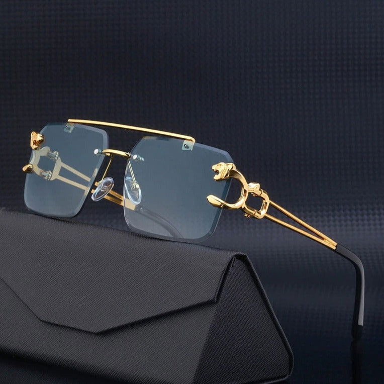 New Retro Rimless Sunglasses For Men Steampunk Sunglasses-JM - JACKMARC.COM