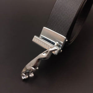 New Silver Jaguar Buckle Brown Belt For Men -Jack marc - JACKMARC.COM