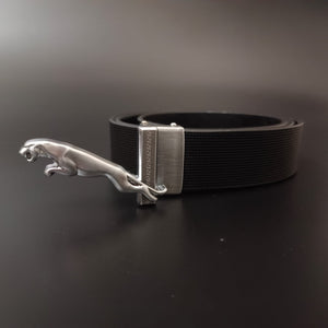 New Silver Jaguar Buckle Brown Belt For Men -Jack marc - JACKMARC.COM