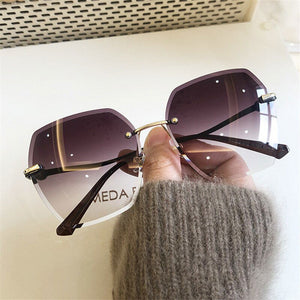 New Sunglasses Women Oversized Eyewear Rimless Sun Glasses- Jack Marc - JACKMARC.COM