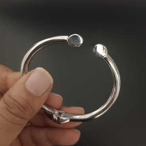 Newl Silver cuff Kada Bracelet For Men Girl-Jack Marc - JACKMARC.COM