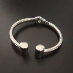 Newl Silver cuff Kada Bracelet For Men Girl-Jack Marc - JACKMARC.COM