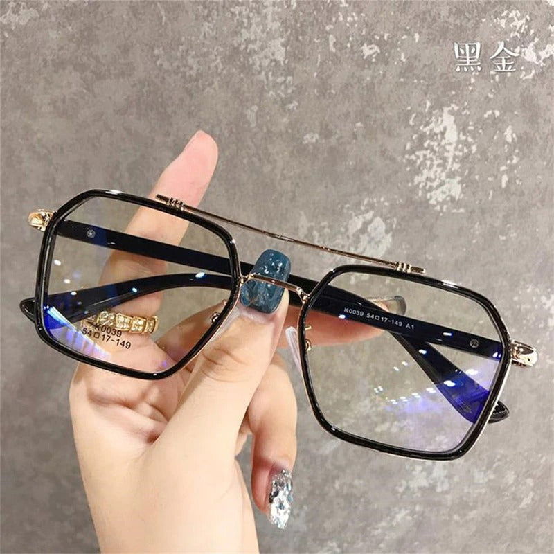 Oversize Designer Anti-Blue Eyeglasses 