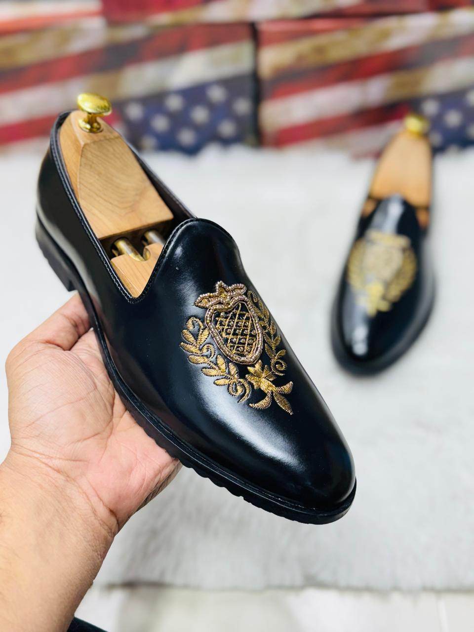 Premium Embroidery Slip-On Shoes for Men JACK MARC Premium Embroidery Slip-On Shoes for Men JACK MARC