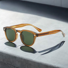 Load image into Gallery viewer, Punk Tea Green Retro Round Men Sunglasses - JACKMARC.COM
