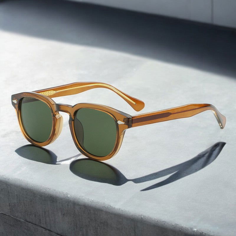 Punk Tea Green Retro Round Men Sunglasses - JACKMARC.COM