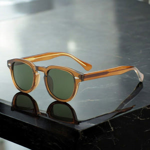 Punk Tea Green Retro Round Men Sunglasses - JACKMARC.COM