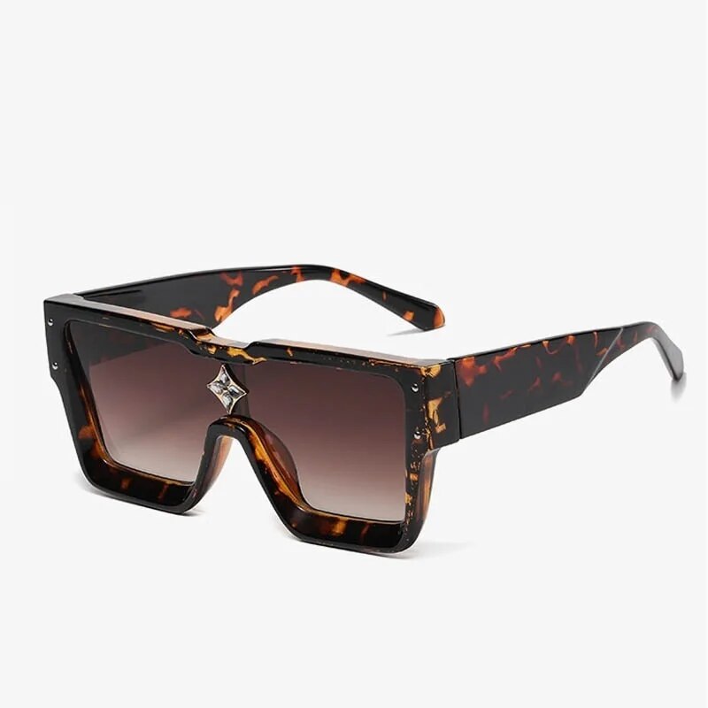 Jack Marc Oversize Fashion Square Steampunk Sunglasses