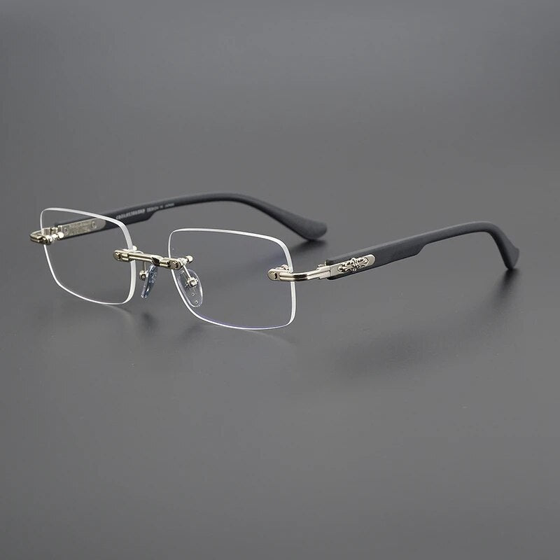 Rectangular Rimless Frames Men Anti Blue Light eyeglasses - JACKMARC.COM