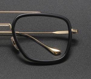 Retro  Frame Vintage Square Prescription Eyeglasses for Men - JACKMARC.COM