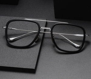 Retro  Frame Vintage Square Prescription Eyeglasses for Men - JACKMARC.COM