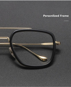 Retro  Frame Vintage Square Prescription Eyeglasses for Men - JACKMARC.COM