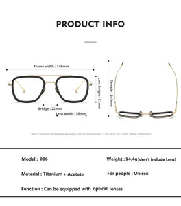 Retro  Frame Vintage Square Prescription Eyeglasses for Men - JACKMARC.COM