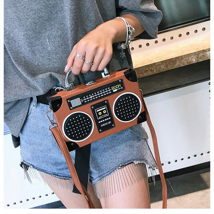 Retro Radio Recorder Bag Girls Casual Shoulder Crossbody Bag - JACKMARC.COM