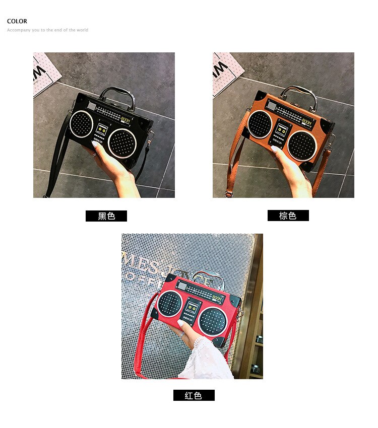 Retro Radio Recorder Bag Girls Casual Shoulder Crossbody Bag - JACKMARC.COM