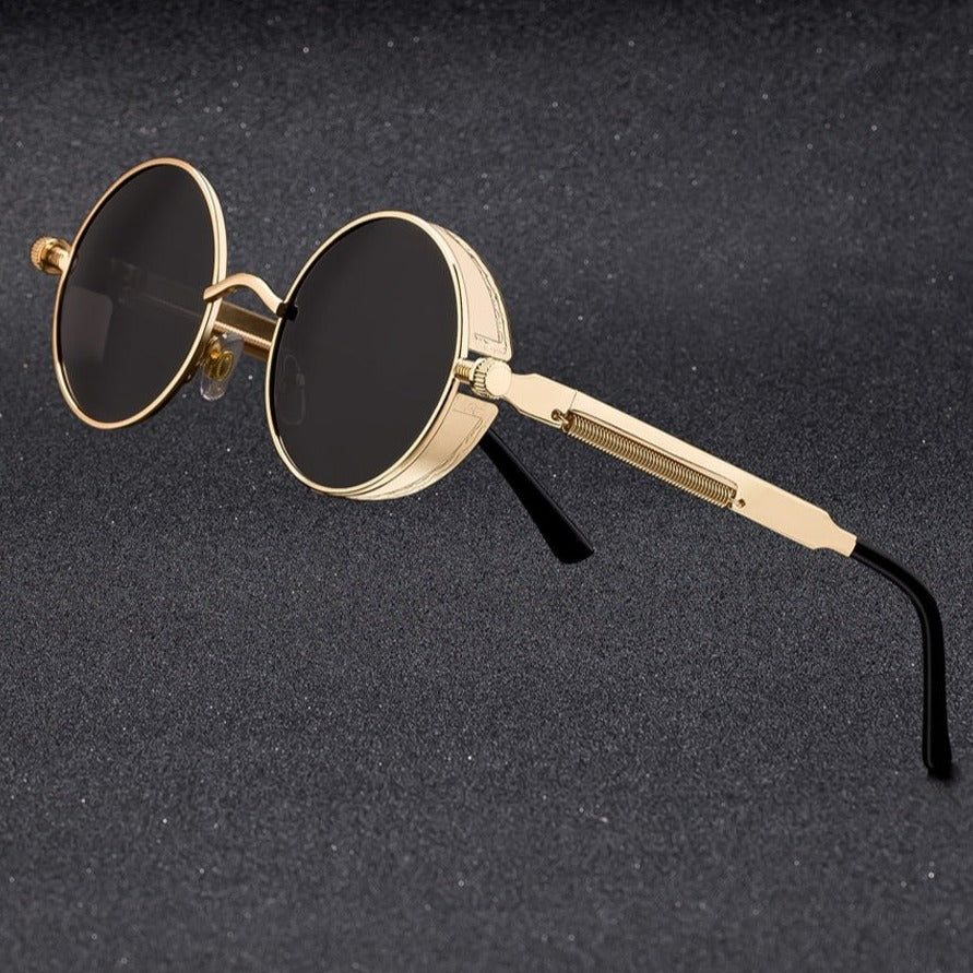 Retro Round Steampunk Sunglasses-JM - JACKMARC.COM