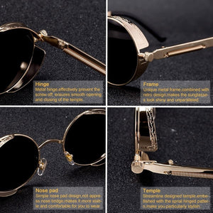 Retro Round Steampunk Sunglasses-JM - JACKMARC.COM