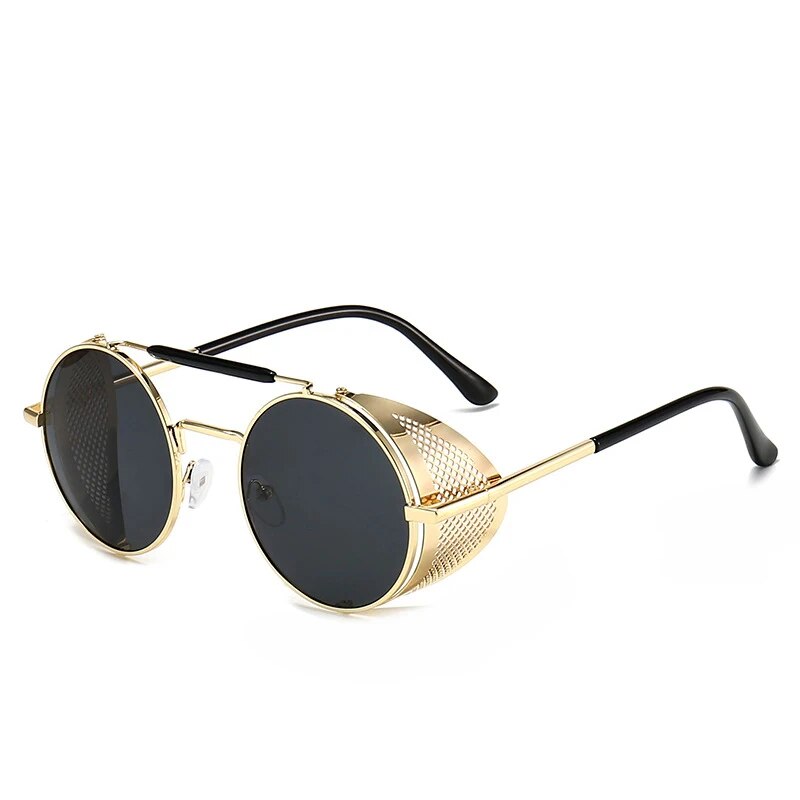Retro Vintage Metal Round Punk Sunglasses - JACKMARC.COM
