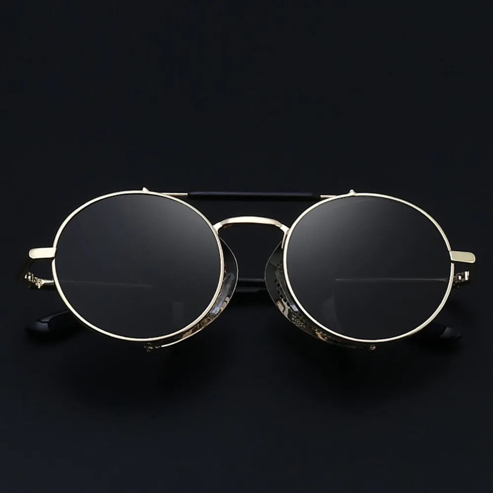 Retro Vintage Metal Round Punk Sunglasses - JACKMARC.COM