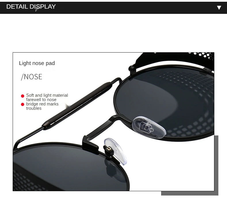 Retro Vintage Metal Round Punk Sunglasses - JACKMARC.COM