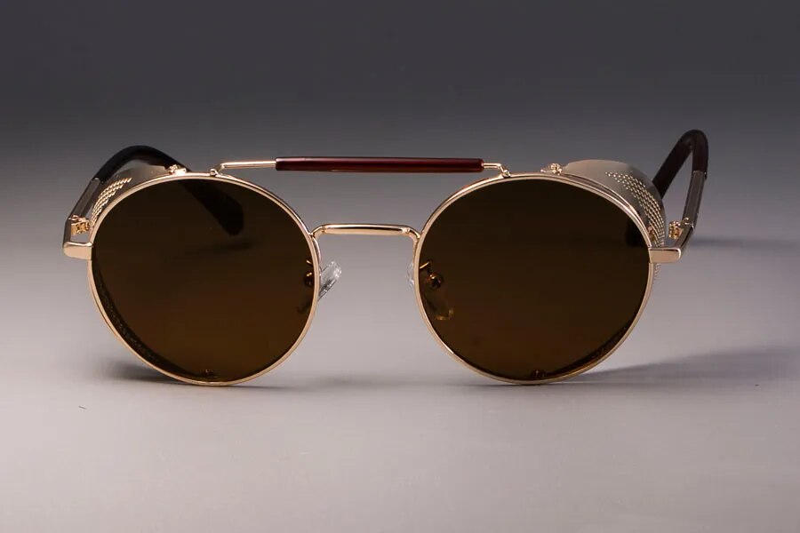 Retro Vintage Metal Round Punk Sunglasses - JACKMARC.COM