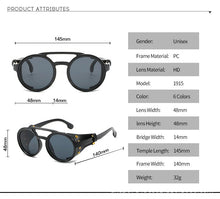 Load image into Gallery viewer, Retro Vintage Round Steampunk Sunglasses - JACKMARC.COM
