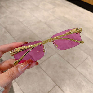 Rimless Cheetah Sunglasses - JACKMARC.COM